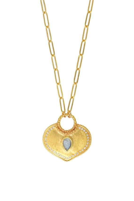 Collier Yseult Coeur Pierre de Lune chez poisson plume