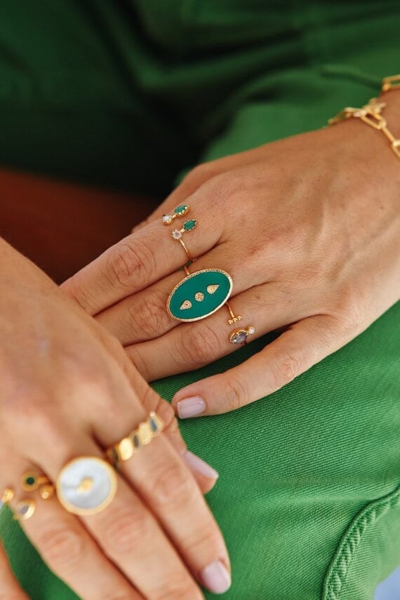 Bague Lana Onyx vert chez poisson plume