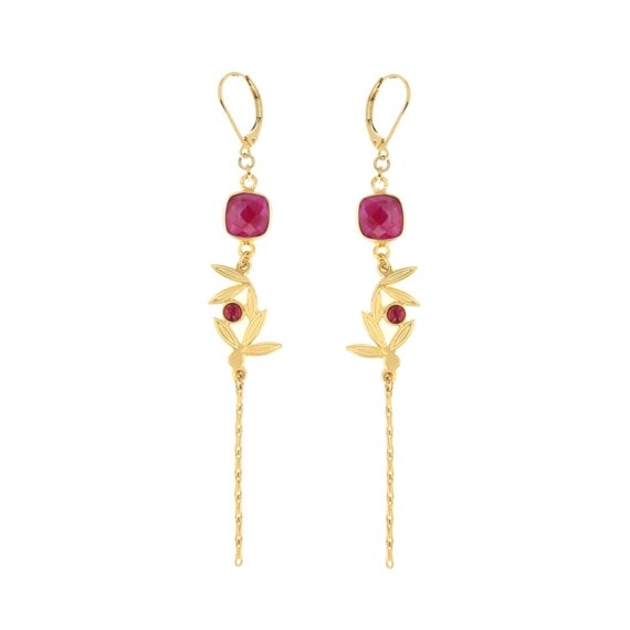 boucles longues sari alang grenat laeti trema chez poisson plume