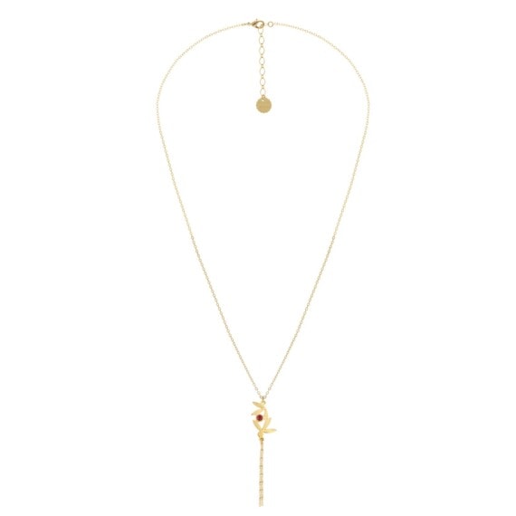 Collier fleur alang grenat