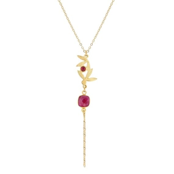 collier sari grenat