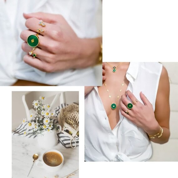 bague sanja onyx vert chez poissonplume