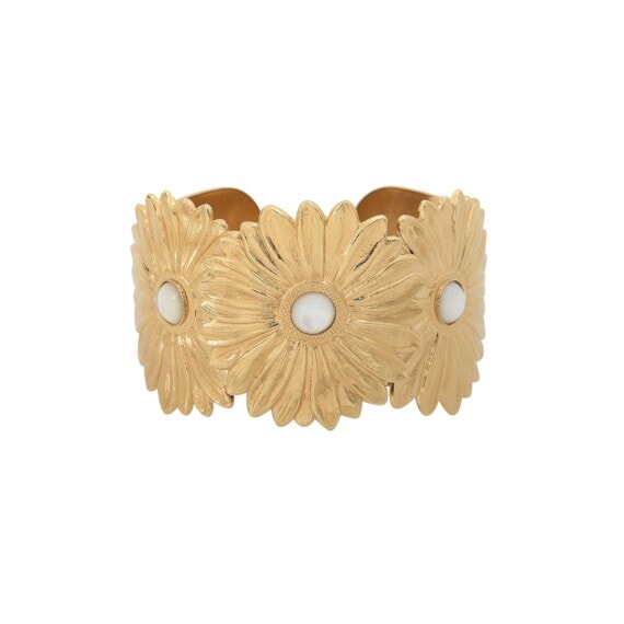 Manchette marguerite nacre blanche