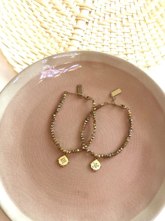 bracelets medailles lune et etoile