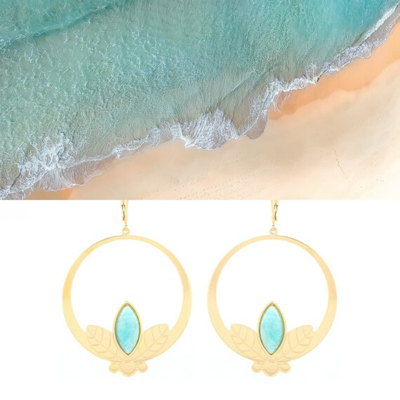 Boucles alice amazonite chez poisson plume