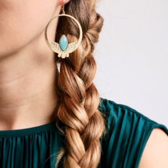 Boucles alice amazonite