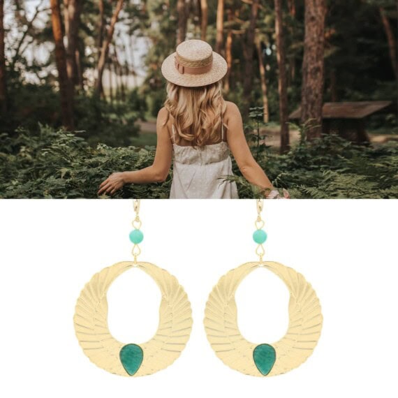 boucles olympe amazonite PP