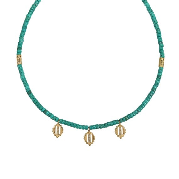 collier howlite turquoise et jonc petales dear charlotte portes