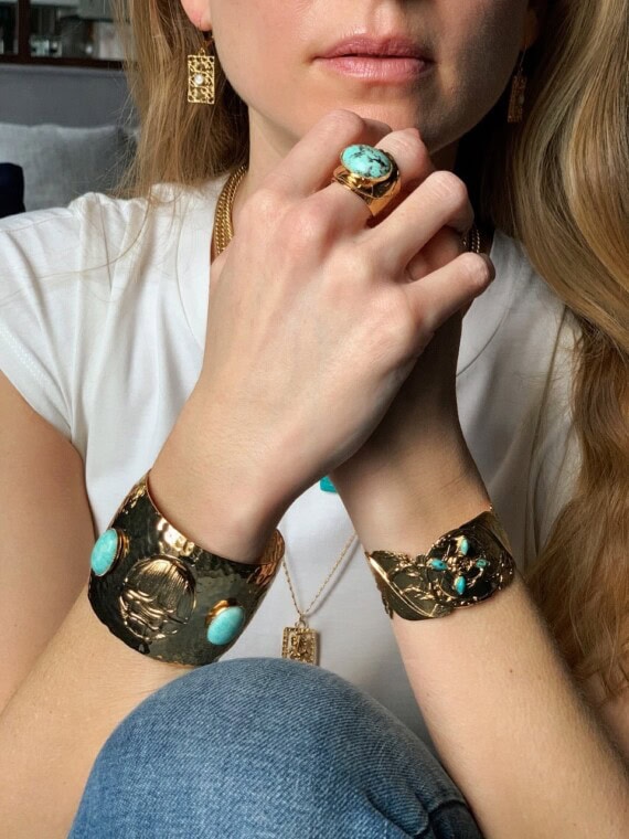 Jonc pétales turquoise dear charlotte C