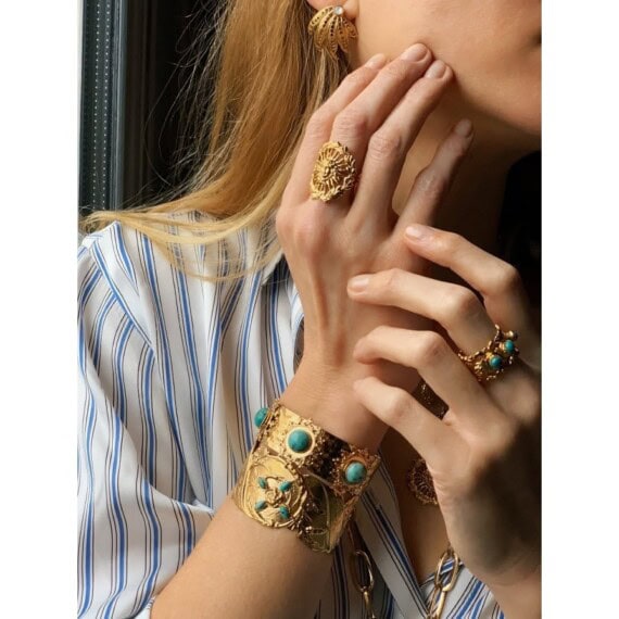 Jonc pétales turquoise dear charlotte chez poisson plume