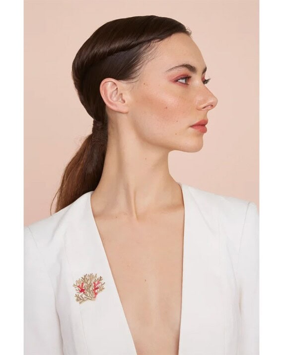 Broche corail christelle dit christensen chez poisson plume