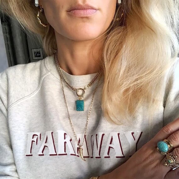collier gourmette turquoise lotus C dear charlotte lifestyle