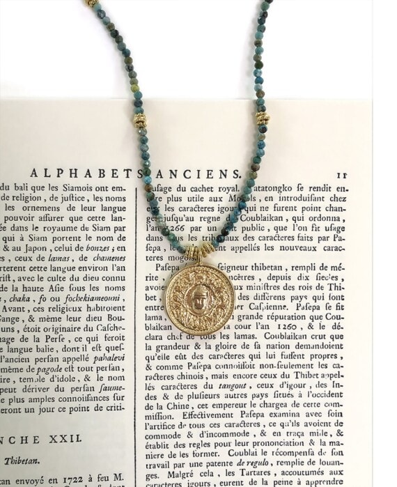 collier bouddha turquoise leticia ponti chez poisson plume