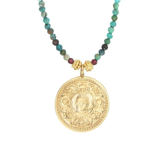 collier bouddha turquoise leticia ponti chez poisson plume