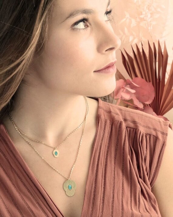 Collier bohème honolulu amazonite