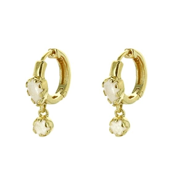 boucles safra mini créoles pierre de lune be maad chez poissonplume