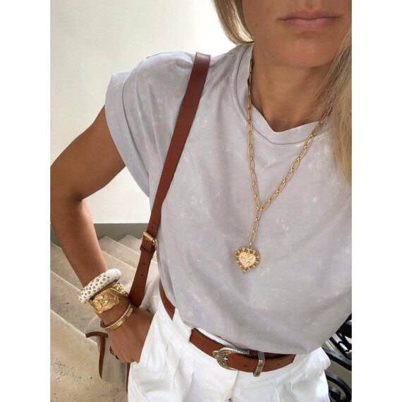 Collier coeur nacre blanche Sévigné dear charlotte