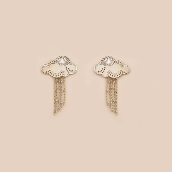 Boucles d'oreilles nuages hau chez poissonplume bijoux