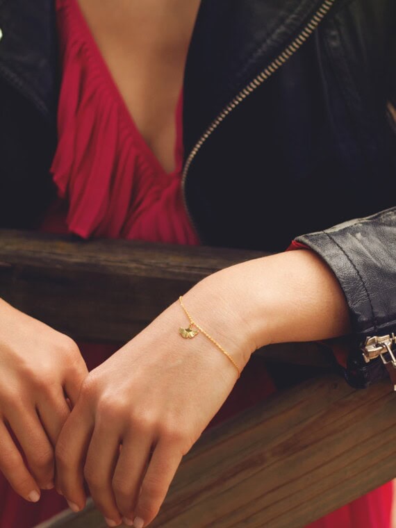 bracelet ginko feuille
