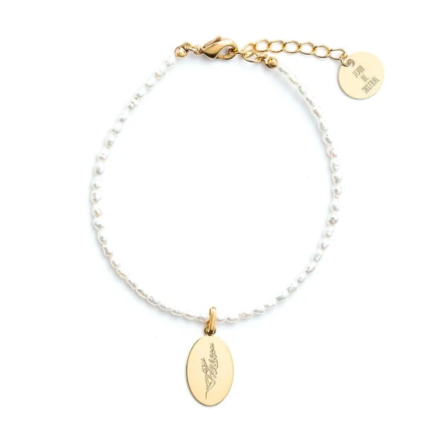 bracelet perles lavande