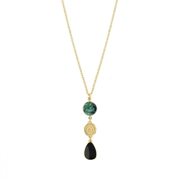 collier galet trio jaspe