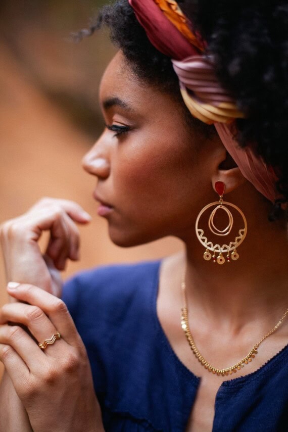 collier pois doré
