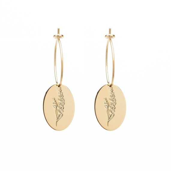 mini creoles medaille lavande