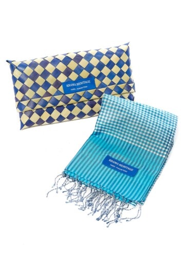 krama soie turquoise