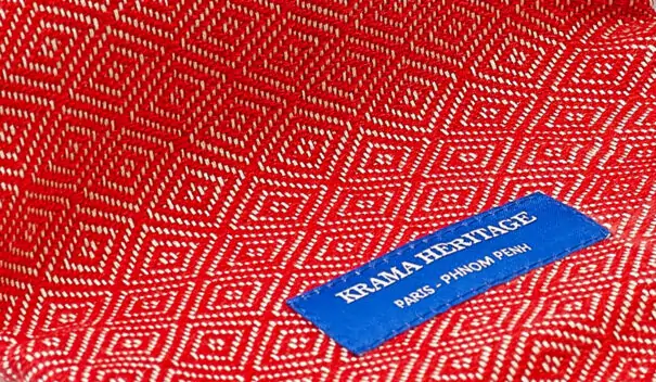 foulard petit krama chaud rouge coquelicot