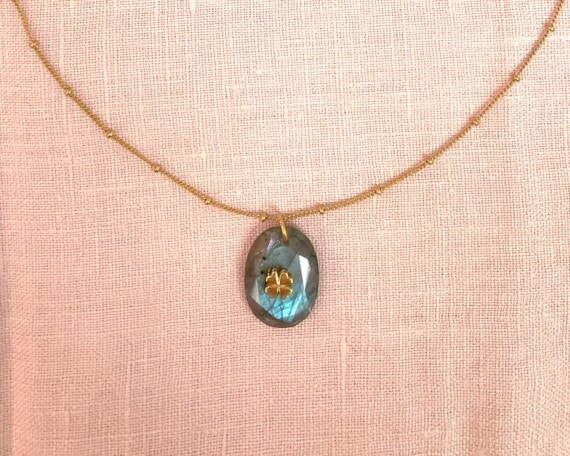 collier trefle labradorite leticia ponti