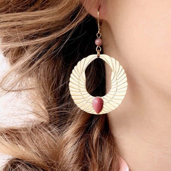 Boucles olympe rhodonite