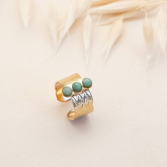 Bague katniss trio amazonite PPAJ
