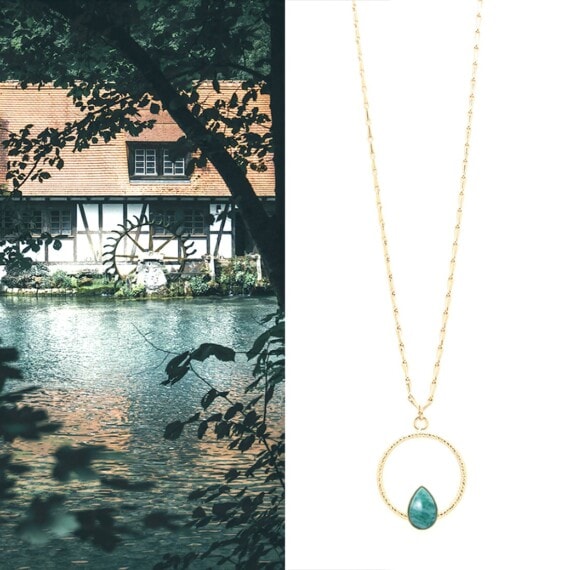 collier feuillage amazonite poisson plume bijoux