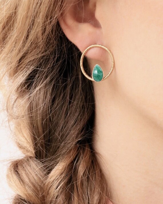 boucles d'oreilles eucalytus amazonite
