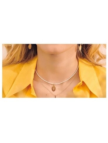 Collier perles Lavande