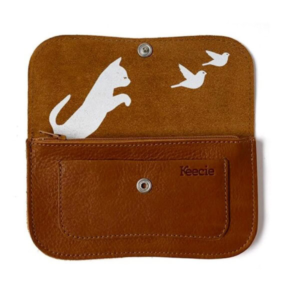 grand porte-monnaie chat noisette