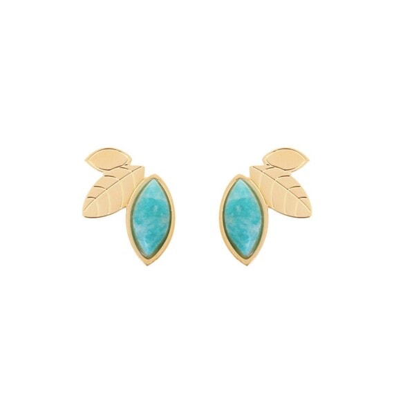 grandes puces d'oreilles hellébore amazonite