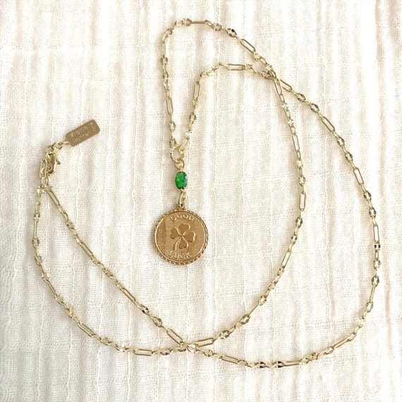 collier trefle bonne chance