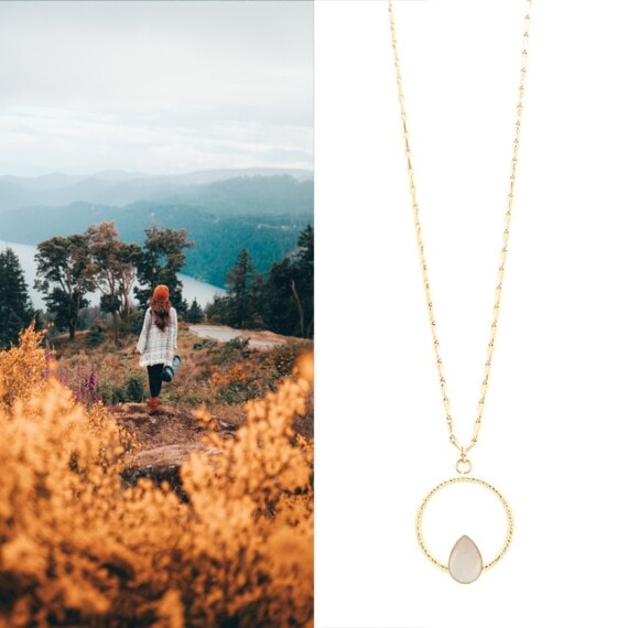 collier feuillage nacre chez poisson plume bijoux