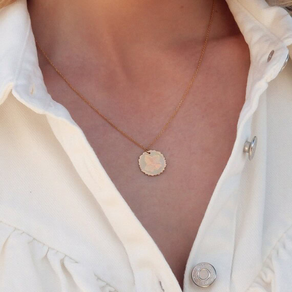 collier bella medaille fleur ld