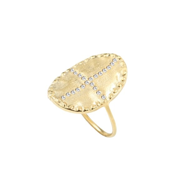 Bague croix bazile white louise hendricks