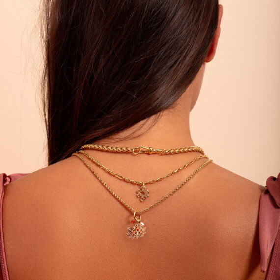 Collier amulette cuivrée Lotus – Image 3