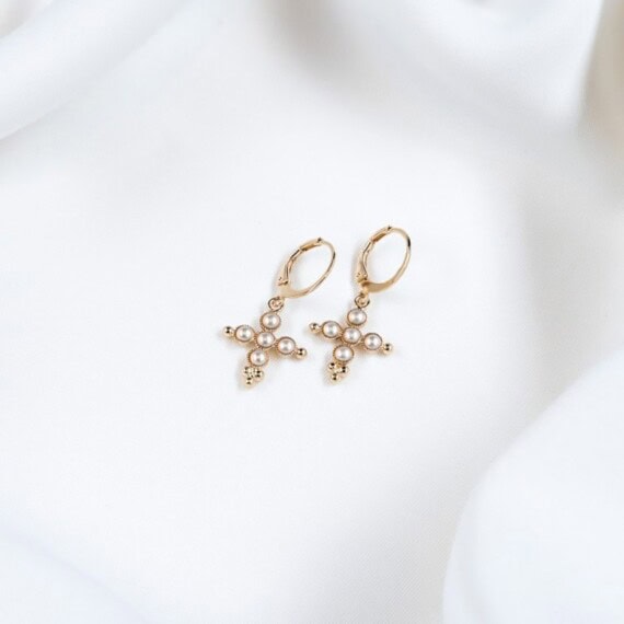 boucles d'oreilles Cruz perles