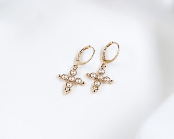 boucles d'oreilles Cruz perles