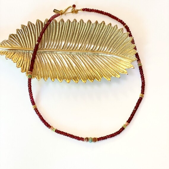 bracelet-collier amaia multitours grenats poisosnplume bijoux