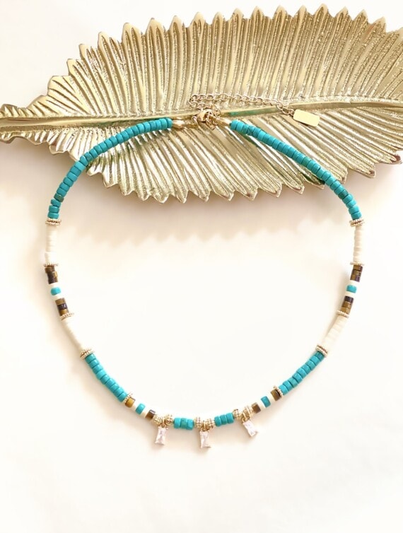 Collier ila turquoise chez poissonplume
