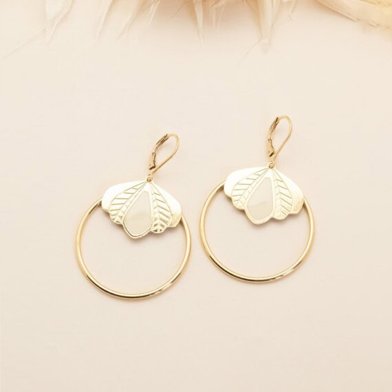 boucles chloé ivoire fleur de lotus
