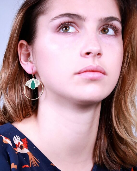 boucles chloé vert emeraude