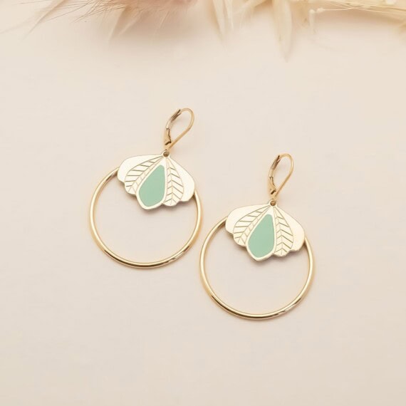 boucles chloe fleur de lotus vert eucalyptus