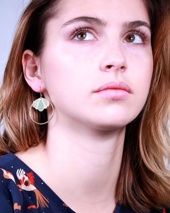 boucles chloe fleur de lotus vert eucalyptus